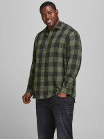 Сорочка JJEGINGHAM TWILL SHIRT L/S PS NOOS 12183107-Dusty Olive Jack&Jones PLUS 3XL Зелений 12183107-Dusty Olive