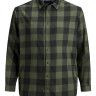 Сорочка JJEGINGHAM TWILL SHIRT L/S PS NOOS 12183107-Dusty Olive Jack&Jones PLUS 3XL Зелений 12183107-DUSTY OLIVE