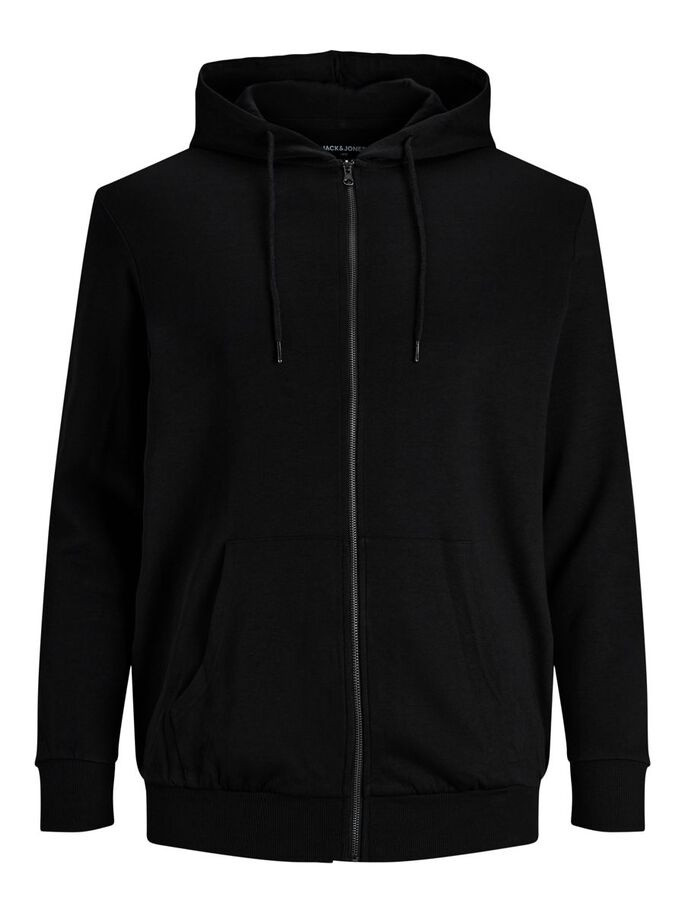 Толстовка JJEBASIC SWEAT ZIP HOOD NOOS PS 12182493-Black Jack&Jones PLUS 2XL Чорний 12182493-Black