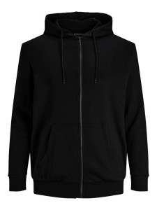Толстовка JJEBASIC SWEAT ZIP HOOD NOOS PS 12182493-Black Jack&Jones PLUS 2XL Чорний 12182493-BLACK