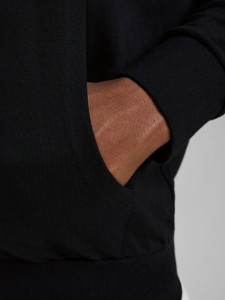 Толстовка JJEBASIC SWEAT ZIP HOOD NOOS PS 12182493-Black Jack&Jones PLUS 2XL Чорний 12182493-BLACK