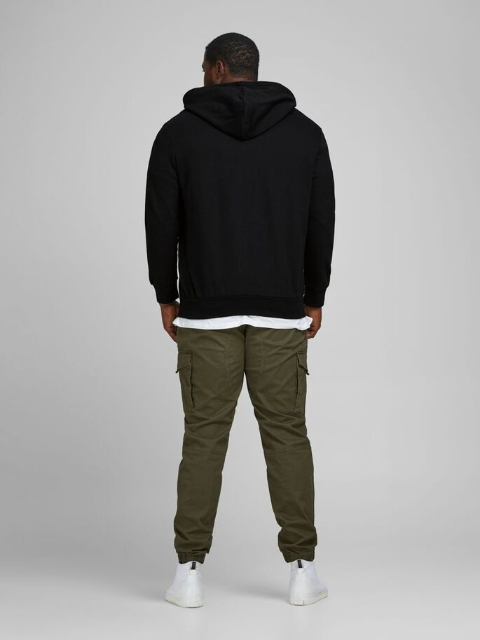 Толстовка JJEBASIC SWEAT ZIP HOOD NOOS PS 12182493-Black Jack&Jones PLUS 2XL Чорний 12182493-Black