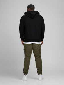 Толстовка JJEBASIC SWEAT ZIP HOOD NOOS PS 12182493-Black Jack&Jones PLUS 2XL Чорний 12182493-BLACK