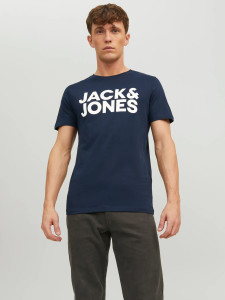 Футболка JJECORP LOGO TEE SS O-NECK NOOS 12151955-Navy Blazer-Detail:Play 4 Jack&Jones L Темно-синій 12151955-NAVY BLAZER-DETA