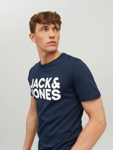Футболка JJECORP LOGO TEE SS O-NECK NOOS 12151955-Navy Blazer-Detail:Play 4 Jack&Jones L Темно-синій 12151955-NAVY BLAZER-DETA