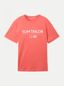 Футболка T-Shirt mit Logo Print 1041871ХХ26202 Tom Tailor L Кораловий 1041871ХХ26202