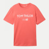 Футболка T-Shirt mit Logo Print 1041871ХХ26202 Tom Tailor L Кораловий 1041871ХХ26202