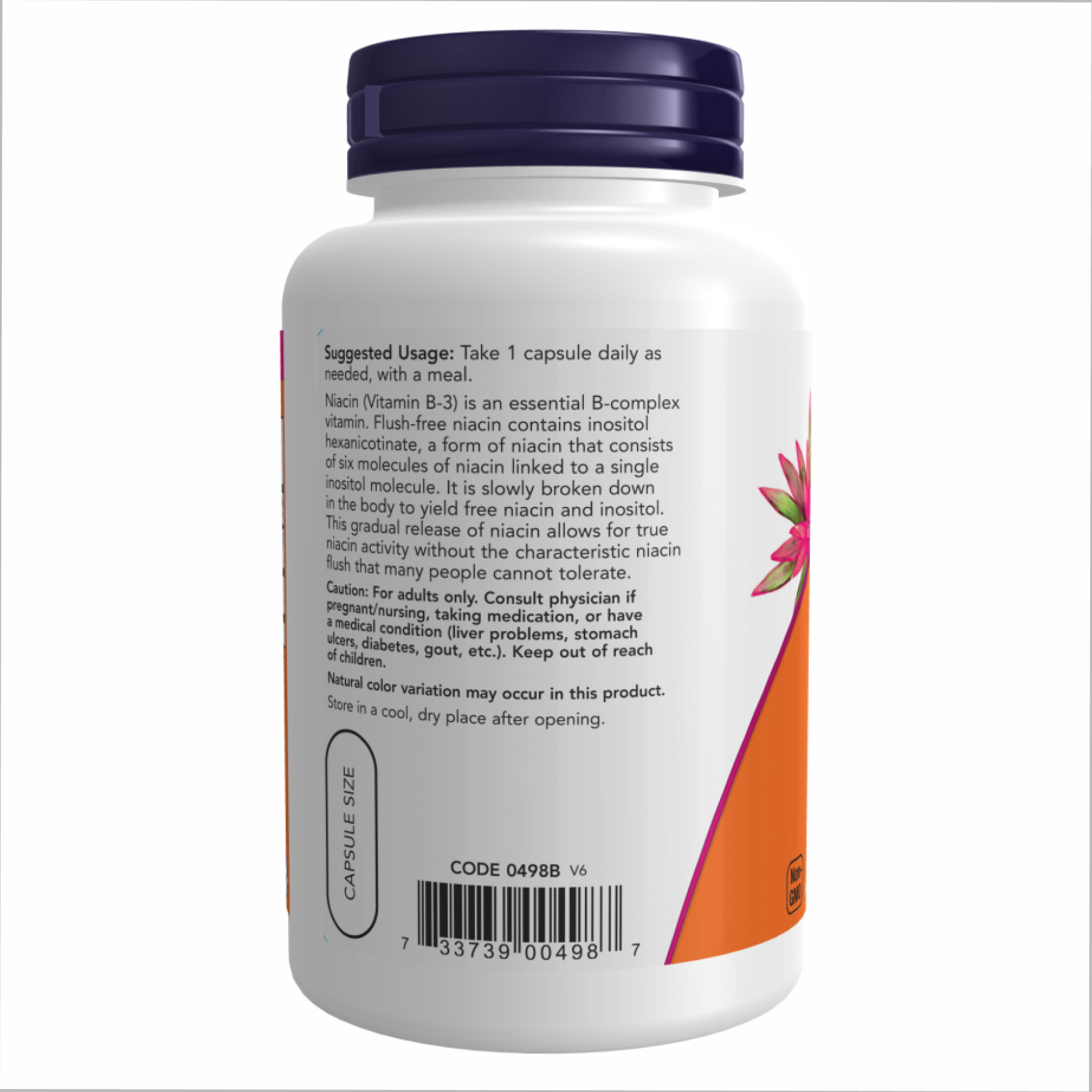 Капсули Flush Free Niacin 500mg - 90 vcaps 2022-10-0666