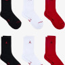 Шкарпетки Nike U J ED CUSH PLY CREW 6PR - 144 чорний, білий, червоний 42-46 (HV6228-900) HV6228-900