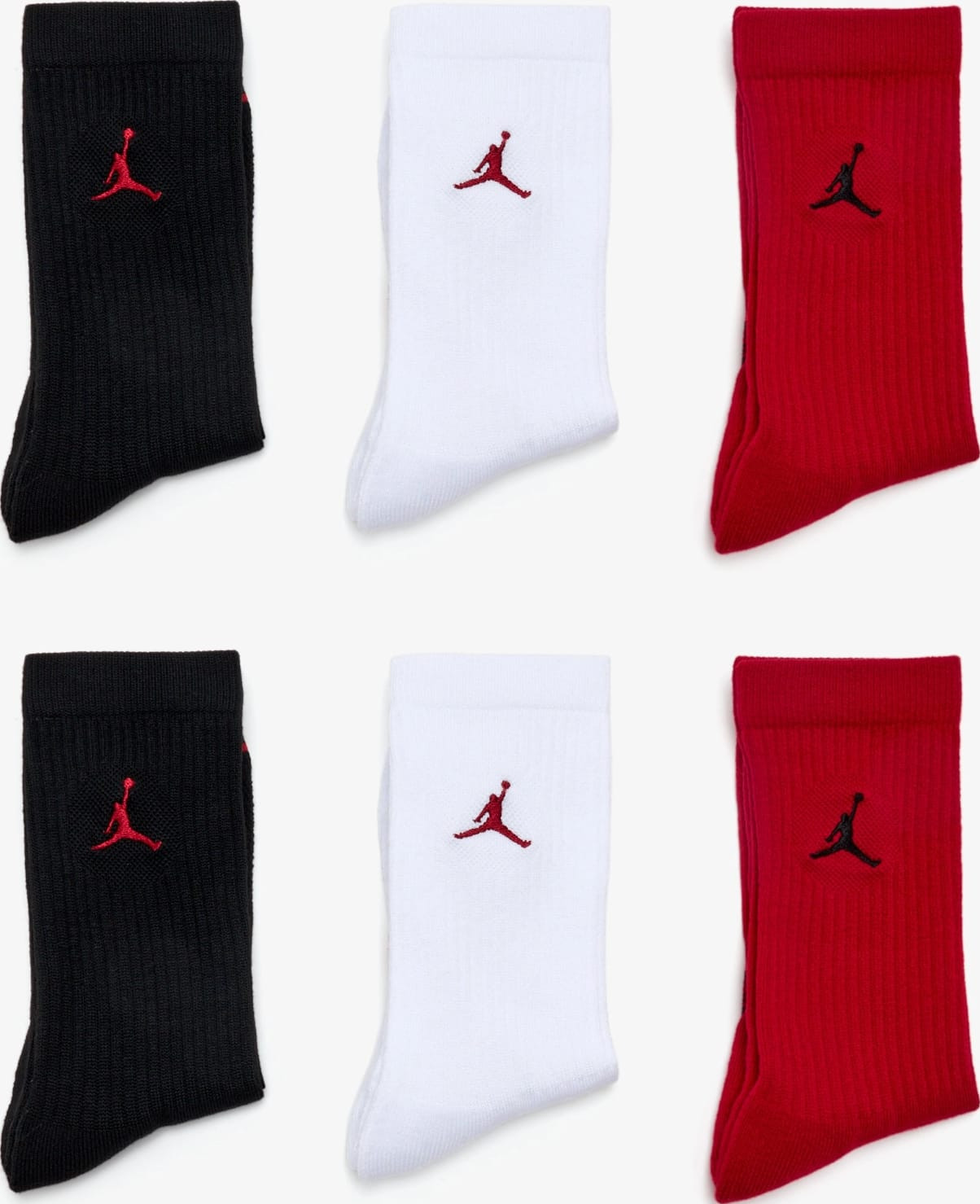 Шкарпетки Nike U J ED CUSH PLY CREW 6PR - 144 чорний, білий, червоний 42-46 (HV6228-900) HV6228-900