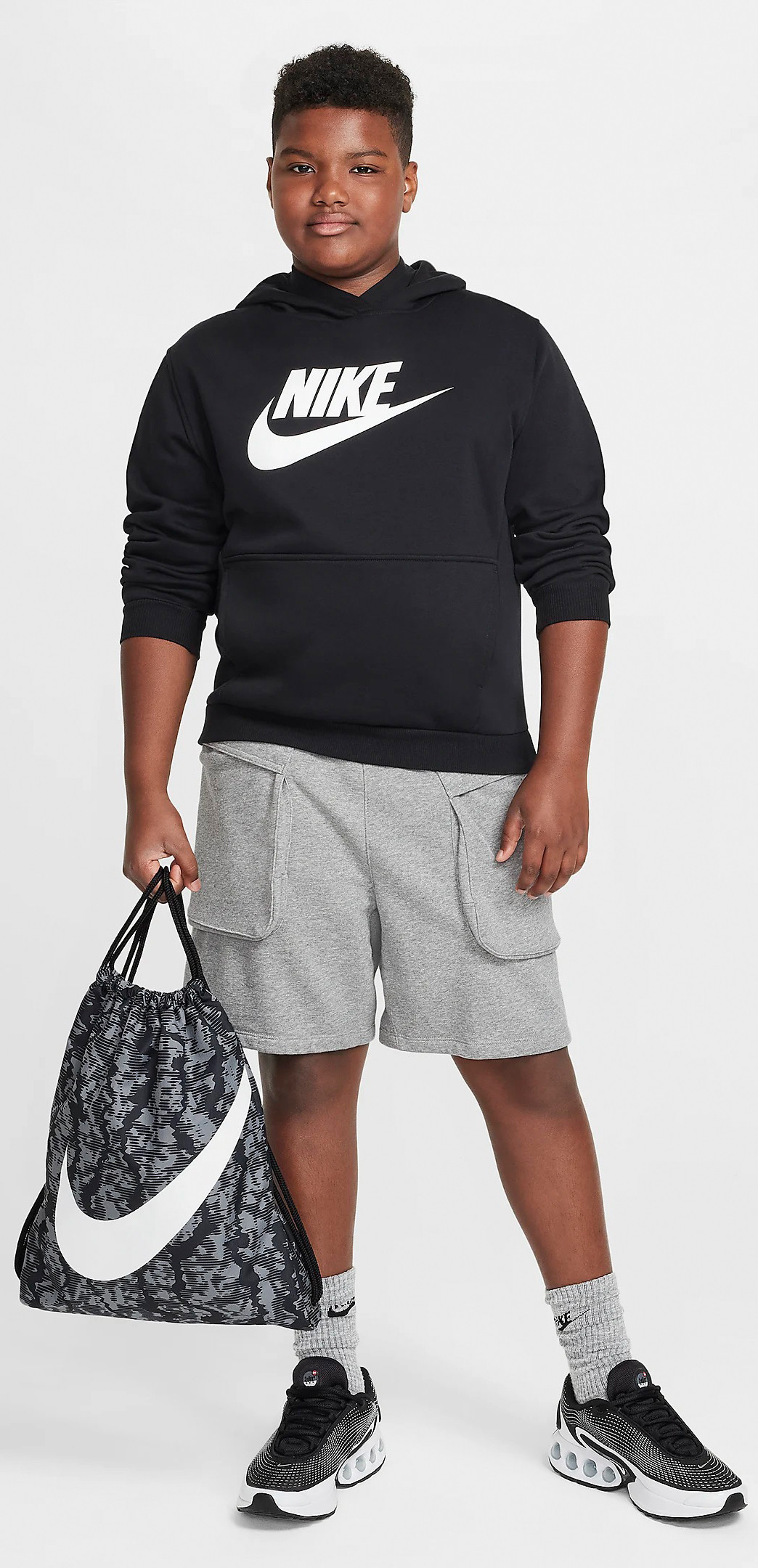 Рюкзак-мішок Nike Y NK DRAWSTRING - CAT AOP FA24 12L чорний, сірий Діт 35х46 см FZ2544-060