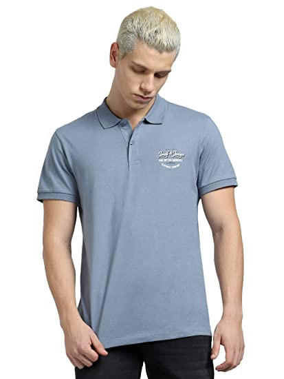 Поло JJANDY POLO SS 12223714-Flint Stone-Print:SMALL scale Jack&Jones M Блакитний 12223714-Flint Stone-Prin