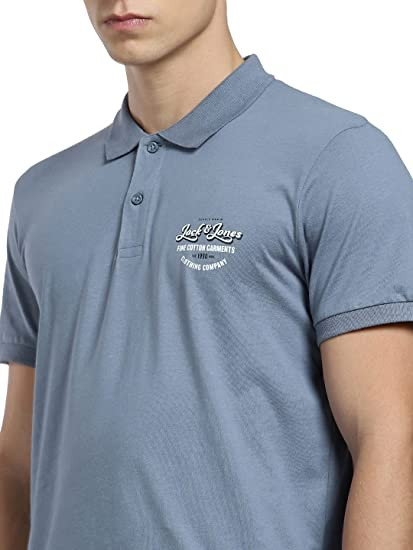 Поло JJANDY POLO SS 12223714-Flint Stone-Print:SMALL scale Jack&Jones M Блакитний 12223714-Flint Stone-Prin