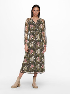 Сукня ONLPHOEBE LIFE L/S MIDI DRESS WVN 15246103-Plum Truffle-AOP:LE JARDIN MIXED FLOWERS ONLY L Тем 15246103-PLUM TRUFFLE-AOP
