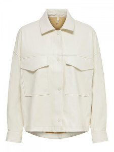 Куртка шкіряна ONLALISA FAUX LEATHER SHACKET OTW 15226887 Jet Stream ONLY L Бежевий 15226887JETSTREAM