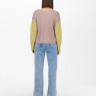 Пуловер ONLNICCI L/S BLOCK PULLOVER EX KNT 15257294-Creme De Menthe-Detail:PASTEL YELLOW/ROSE ONLY L 15257294-CREME DE MENTHE-