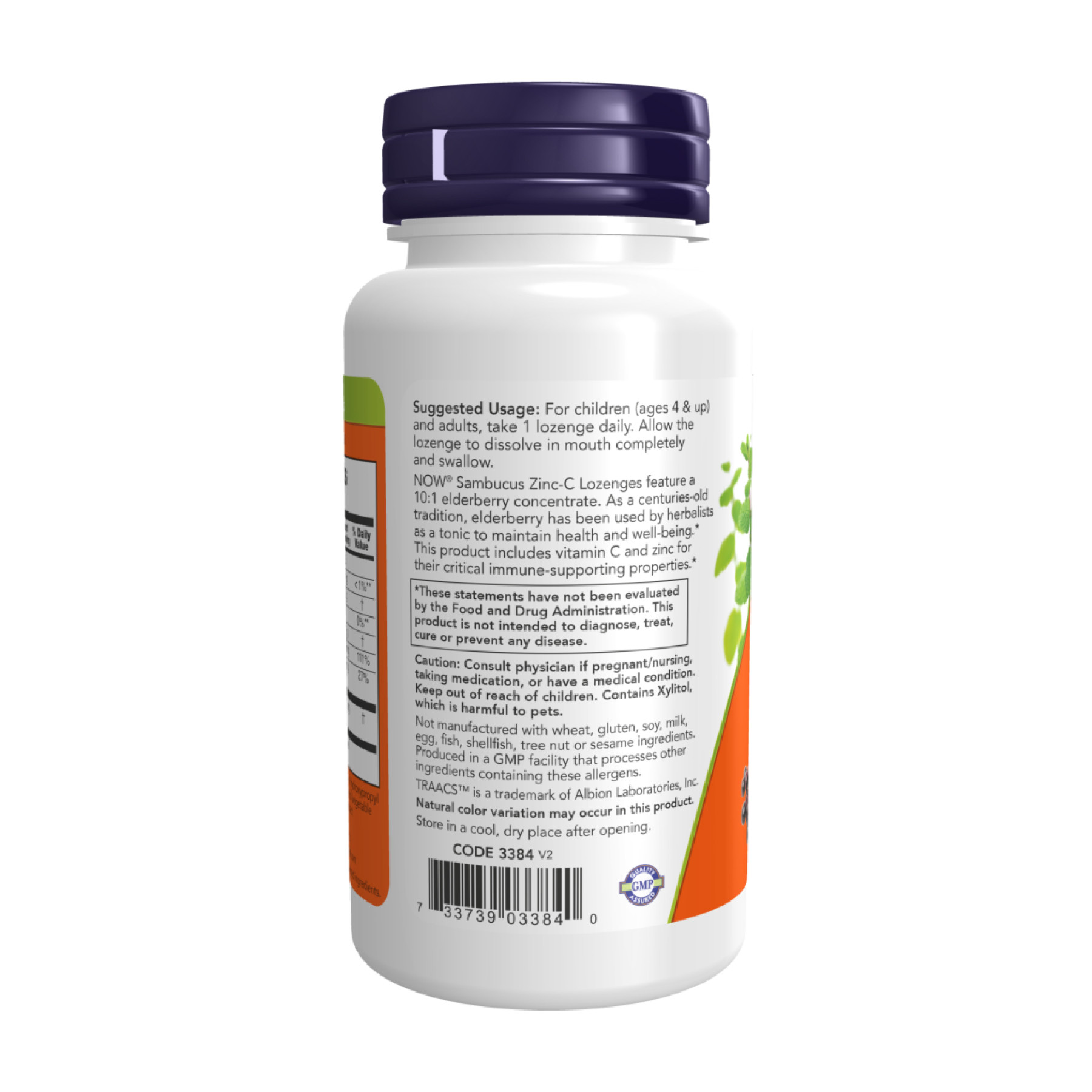 Капсули Now Foods Sambucus Zinc-C - 60 lozenges 2023-10-2511