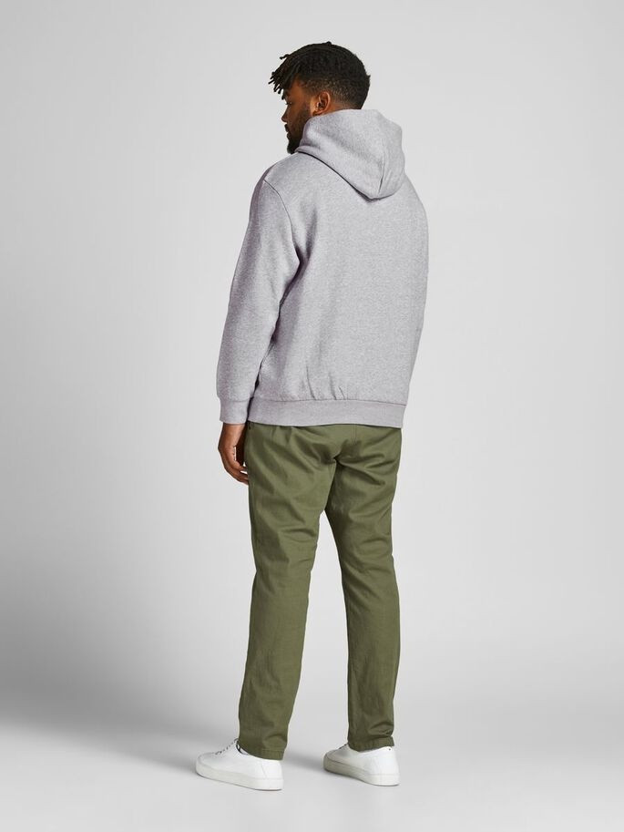 Толстовка JJECORP LOGO SWEAT HOOD NOOS PS 12163777-Light Grey Melange-Print:PLAY Jack&Jones PLUS 3XL 12163777-LIGHT GREY MELAN