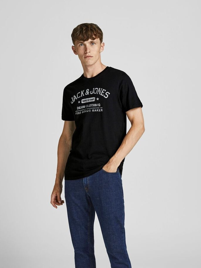 Футболка JJEJEANS TEE SS O-NECK 12199540-Black Jack&Jones M Чорний 12199540-BLACK