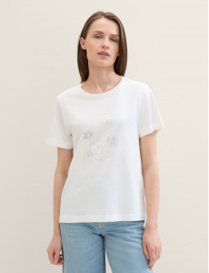 Футболка T-Shirt mit Print 1040544ХХ10320 Tom Tailor L Білий 1040544ХХ10320