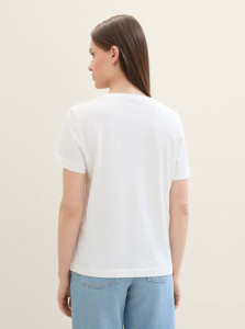 Футболка T-Shirt mit Print 1040544ХХ10320 Tom Tailor L Білий 1040544ХХ10320