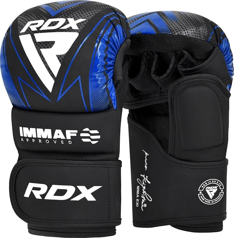 Рукавиці боксерські RDX GRAPPLING GLOVES SHOOTER IMMAF-1 чорний, синій XL (GSR-IMF-1U) GSR-IMF-1U