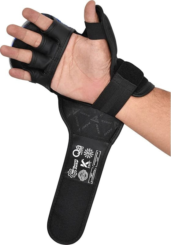 Рукавиці боксерські RDX GRAPPLING GLOVES SHOOTER IMMAF-1 чорний, синій XL (GSR-IMF-1U) GSR-IMF-1U