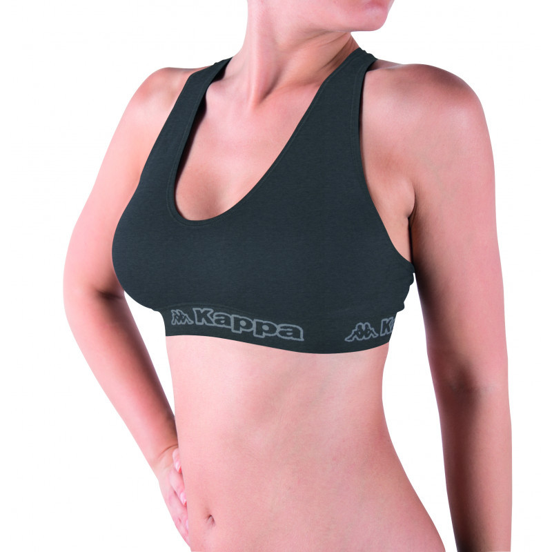Топ спорт Kappa Reggiseno Sporty Elastico Logato антрацит Жін L/XL K2150 ANTRACITE