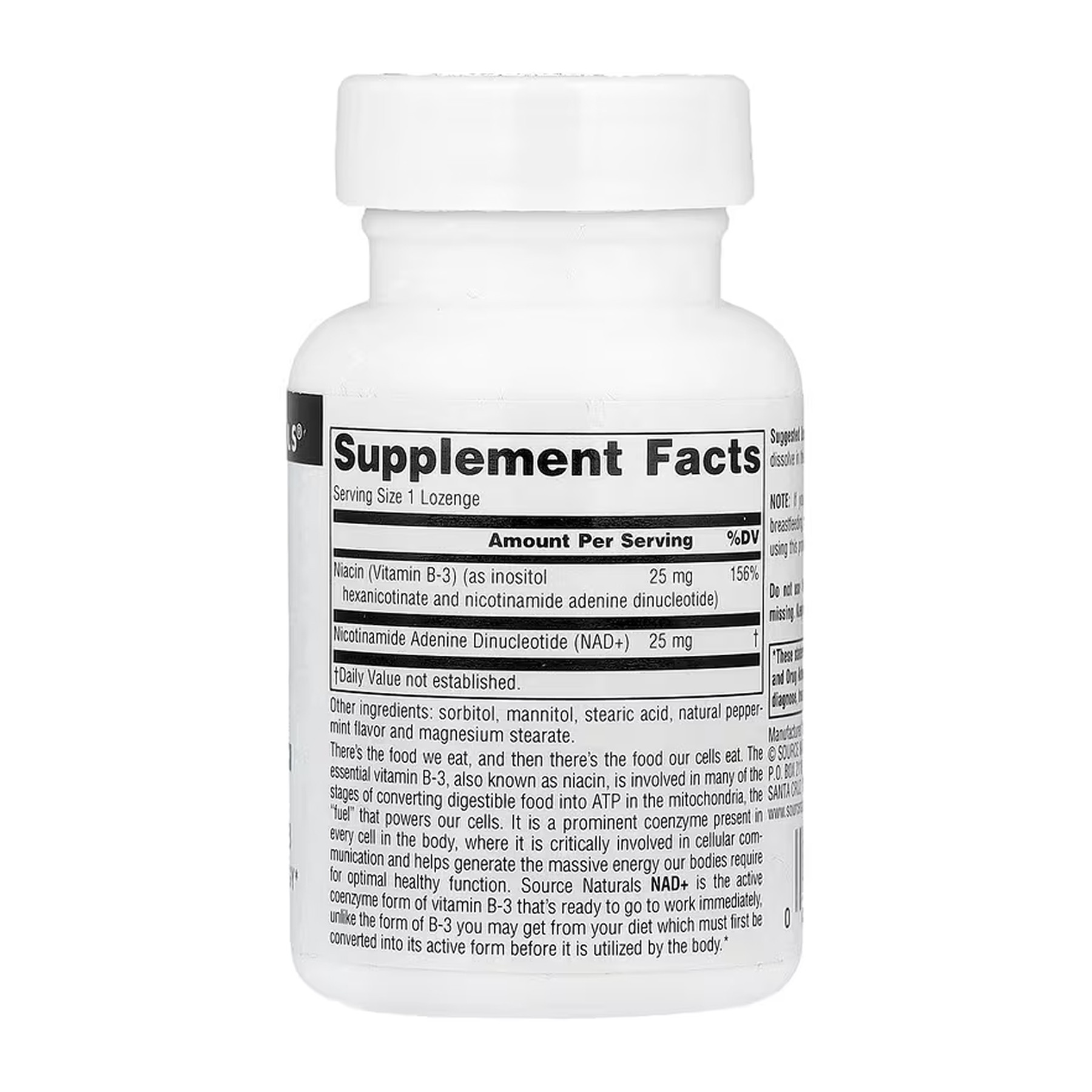 Капсули Source Naturals Coenzymated™ B-3 25 mg Peppermint - 60 lozenges 2023-10-6142