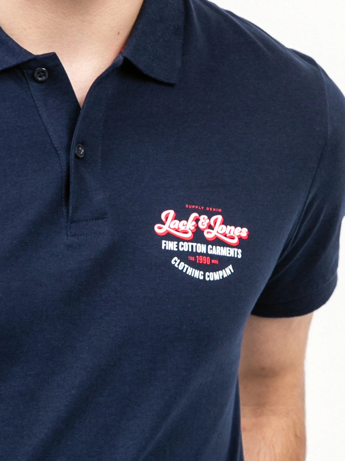Поло JJANDY POLO SS 12223714-Navy Blazer-Print:SMALL scale Jack&Jones L Темно-синій 12223714-Navy Blazer-Prin
