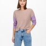 Пуловер ONLNICCI L/S BLOCK PULLOVER EX KNT 15257294-Rose Smoke-Detail:CROCUS PETAL/PASTEL YEL ONLY L 15257294-ROSE SMOKE-DETAI