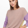 Пуловер ONLNICCI L/S BLOCK PULLOVER EX KNT 15257294-Rose Smoke-Detail:CROCUS PETAL/PASTEL YEL ONLY L 15257294-ROSE SMOKE-DETAI