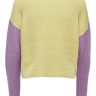 Пуловер ONLNICCI L/S BLOCK PULLOVER EX KNT 15257294-Rose Smoke-Detail:CROCUS PETAL/PASTEL YEL ONLY L 15257294-ROSE SMOKE-DETAI