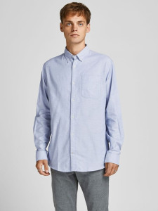 Сорочка JJEOXFORD SHIRT L/S S21 NOOS 12182486-Cashmere Blue-Fit:SLIM FIT Jack&Jones S Блакитний 12182486-CASHMERE BLUE-FI