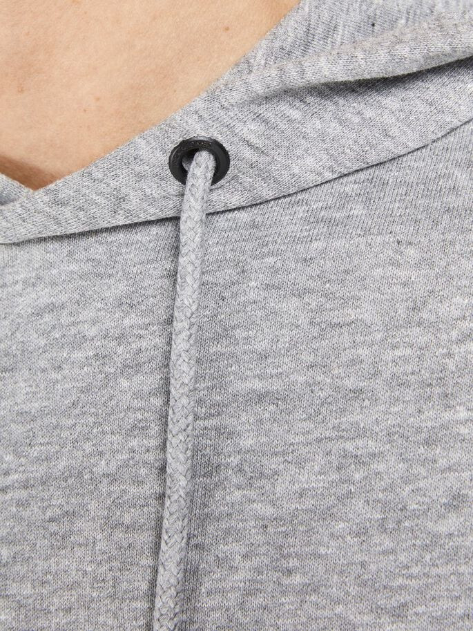 Толстовка JJESHARK SWEAT HOOD NOOS 12205081-Light Grey Melange-Print:Navy Blazer Jack&Jones XXL Сіри 12205081-Light Grey Melan
