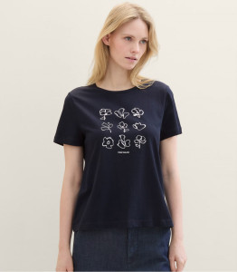 Футболка T-Shirt mit Print 1040544ХХ10668 Tom Tailor L Темно-синій 1040544ХХ10668
