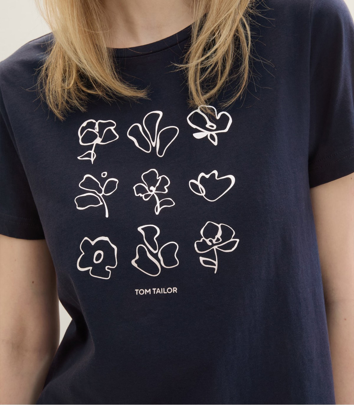 Футболка T-Shirt mit Print 1040544ХХ10668 Tom Tailor L Темно-синій 1040544ХХ10668