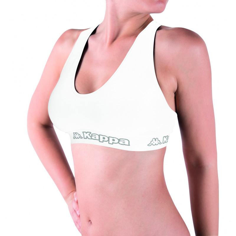 Топ спорт Kappa Reggiseno Sporty Elastico Logato білий Жін L/XL K2150 BIANCO