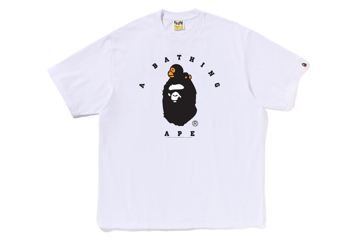 Футболка Bape White Milo College Relaxed Fit Tee 002TEK801301M