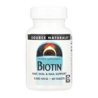 Таблетки Source Naturals Biotin 5000mcg - 60 tabs 2023-10-4622