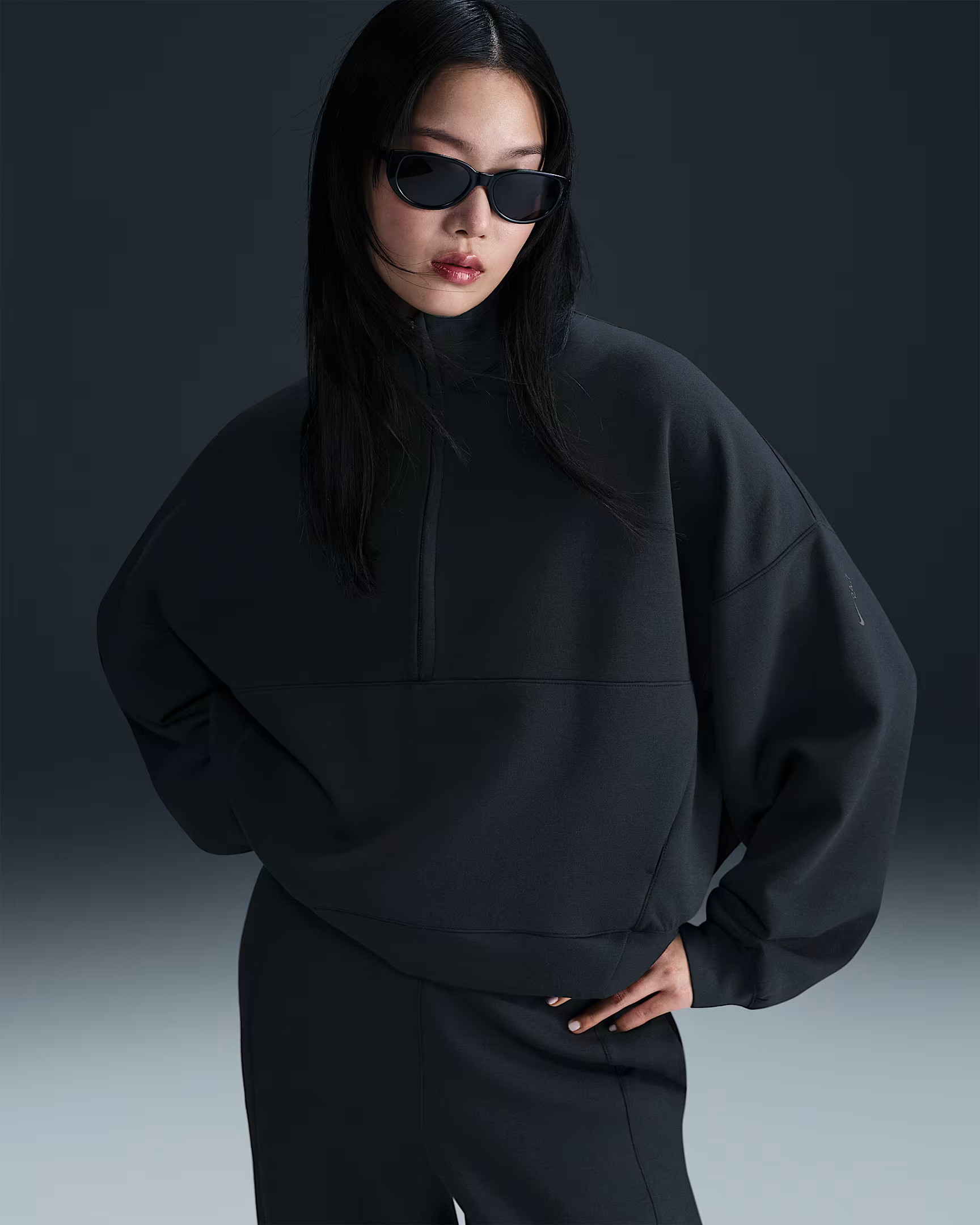 Кофта Nike 24.7 ImpossiblySoft Dri-FIT оверсайз 1/2-Zip Top HQ8188-010