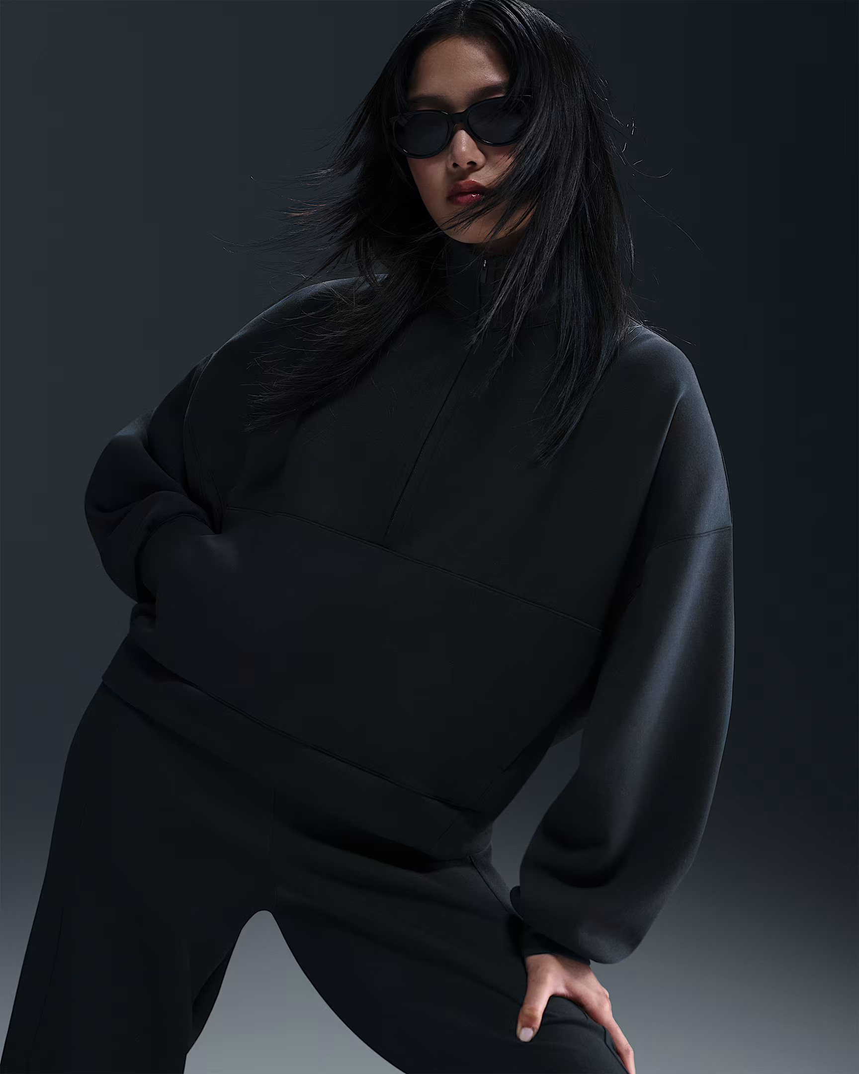 Кофта Nike 24.7 ImpossiblySoft Dri-FIT оверсайз 1/2-Zip Top HQ8188-010