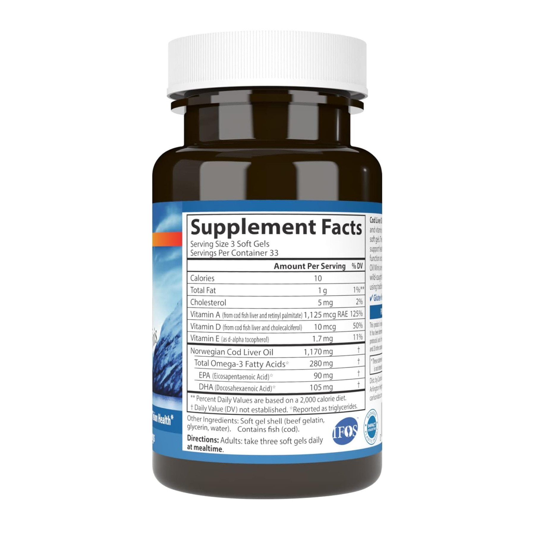 Софт гелеві капсули Carlson Laboratories Cod Liver Oil - 100 mini softgels 2023-10-4555