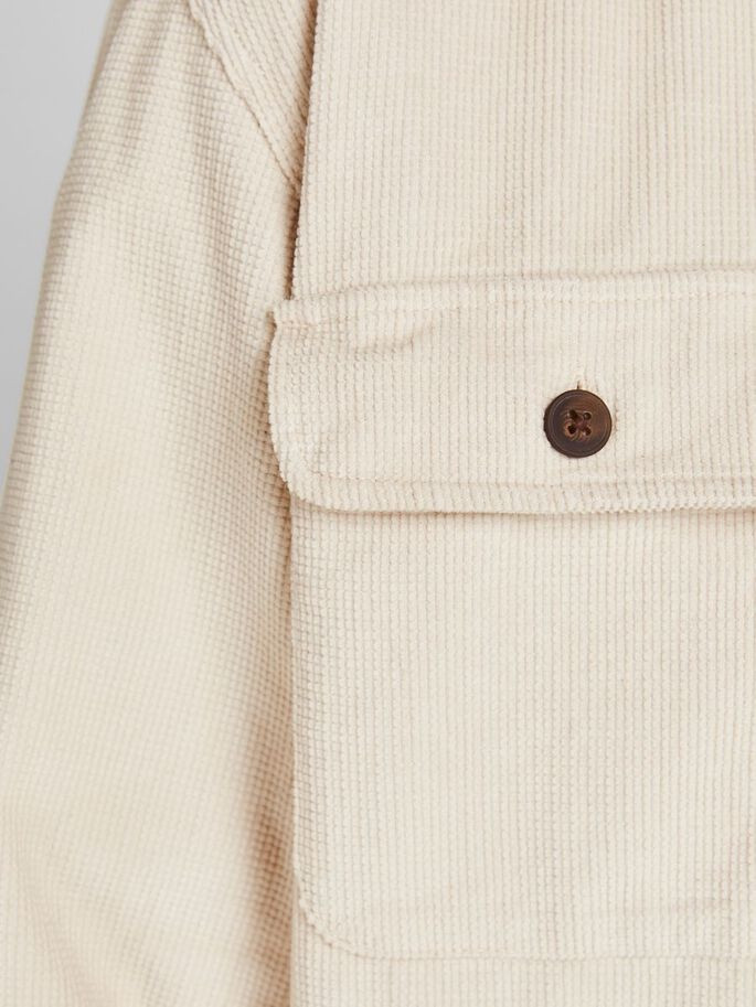 Сорочка JORDARREN CORD OVERSHIRT LS 12195966-Oatmeal-Fit:/COMFORT Jack&Jones L Бежевий 12195966-Oatmeal-Fit:/COM