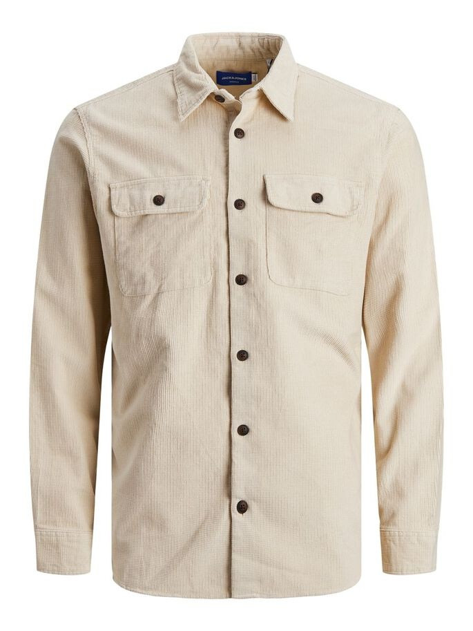 Сорочка JORDARREN CORD OVERSHIRT LS 12195966-Oatmeal-Fit:/COMFORT Jack&Jones L Бежевий 12195966-Oatmeal-Fit:/COM