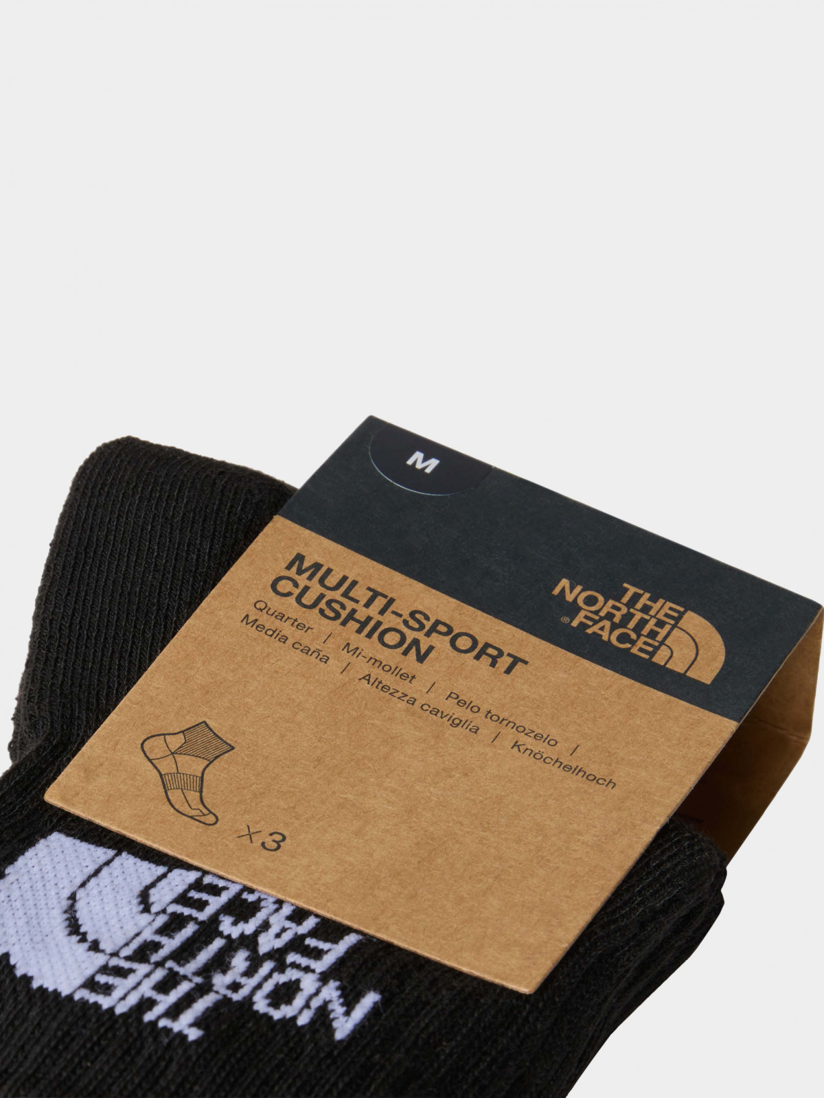 Шкарпетки MLSPRT S CSH QRTR 3P TNF 0A882GJK31 THE NORTH FACE L Чорний 0A882GJK31