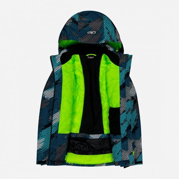 Куртка лижна KID JACKET SNAPS HOOD 39W1924-07ZM CMP 128 Бірюзовий 39W1924-07ZM