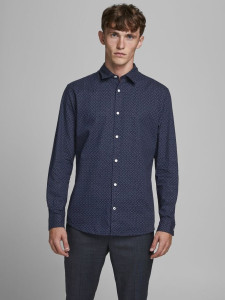 Сорочка JJEPLAIN POPLIN SHIRT L/S AU20 NOOS 12173241 Navy Blazer Jack&Jones L Темно-синій 12173241NAVYBLAZER