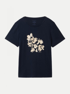 Футболка T-Shirt mit Print 1040544ХХ10932 Tom Tailor L Темно-синій 1040544ХХ10932