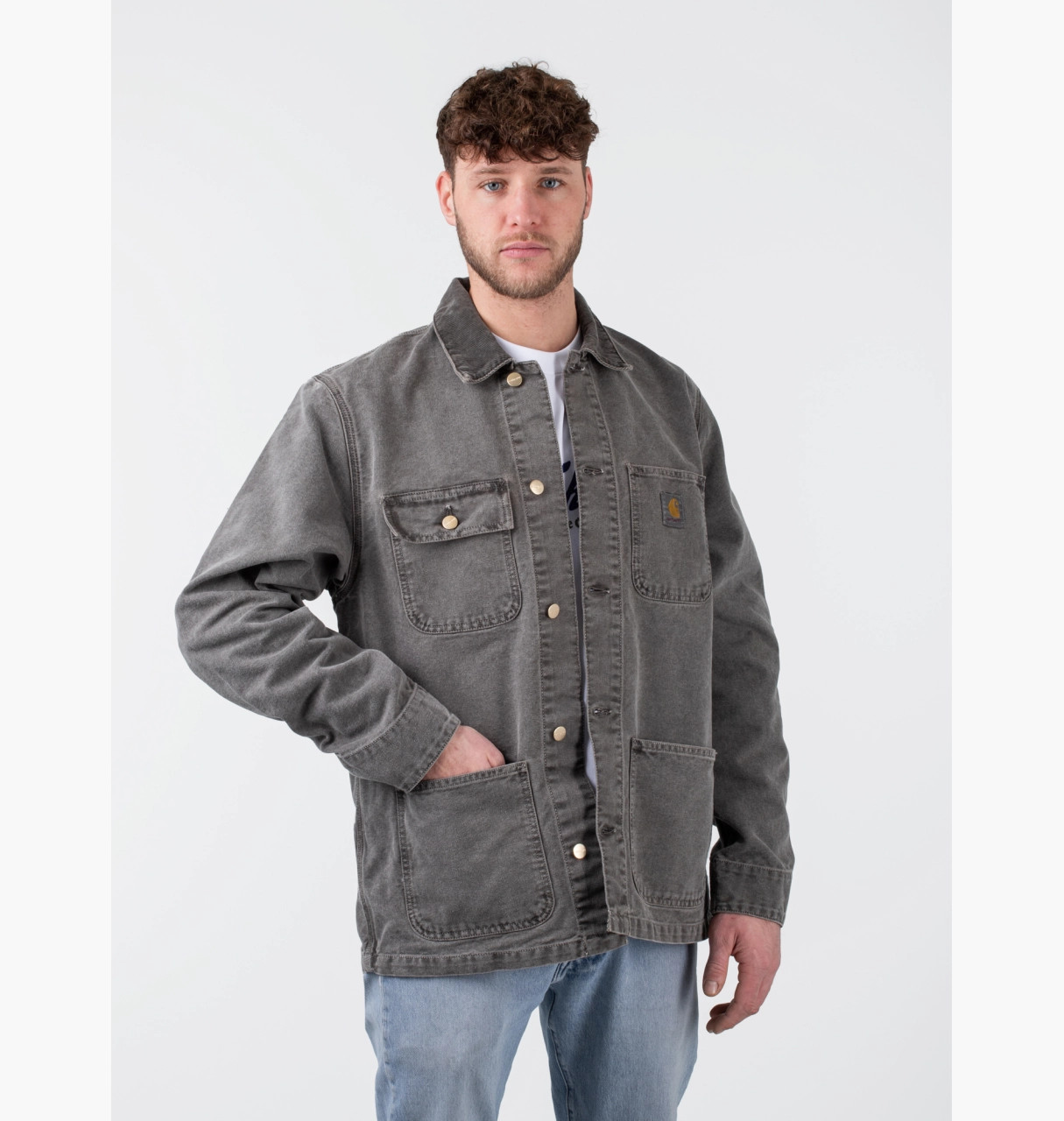 Джинсовка Carhartt Michigan Coat Grey I026480.00E.FH.03-1 S I026480.00E.FH.03-1